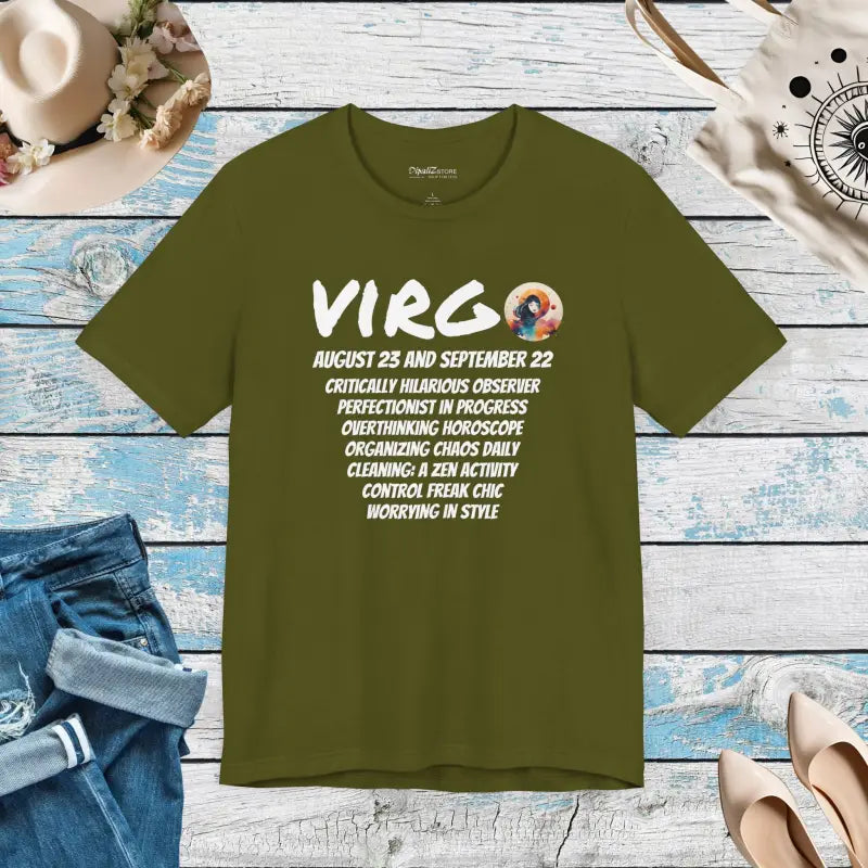 Unisex Jersey Short Sleeve Tee - Virgo Zodiac Design - DipaliZ