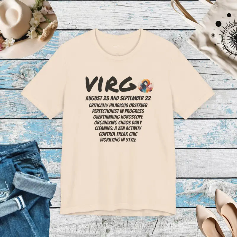 Unisex Jersey Short Sleeve Tee - Virgo Zodiac Design - DipaliZ