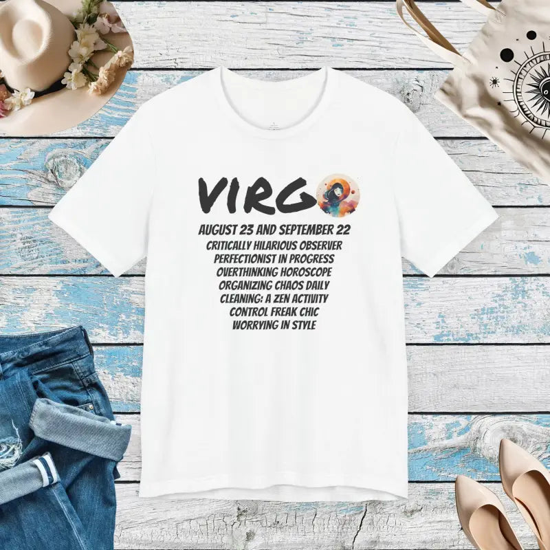 Unisex Jersey Short Sleeve Tee - Virgo Zodiac Design - DipaliZ