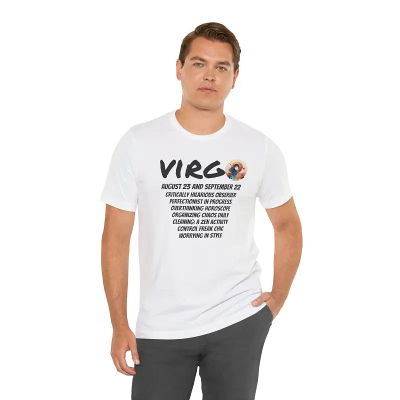 Unisex Jersey Short Sleeve Tee - Virgo Zodiac Design - DipaliZ