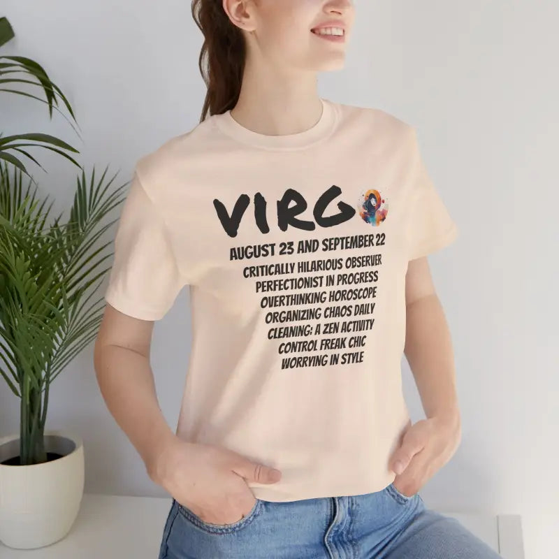 Unisex Jersey Short Sleeve Tee - Virgo Zodiac Design - DipaliZ