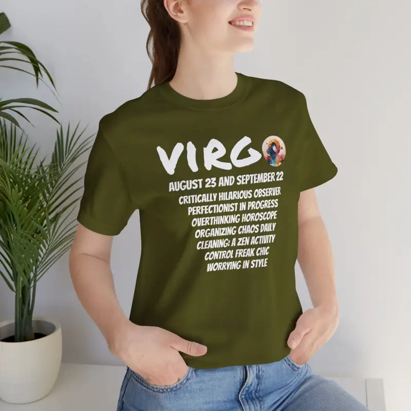 Unisex Jersey Short Sleeve Tee - Virgo Zodiac Design - DipaliZ