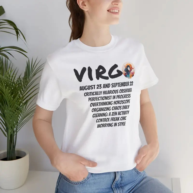 Unisex Jersey Short Sleeve Tee - Virgo Zodiac Design - DipaliZ