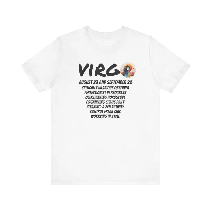 Unisex Jersey Short Sleeve Tee - Virgo Zodiac Design - DipaliZ