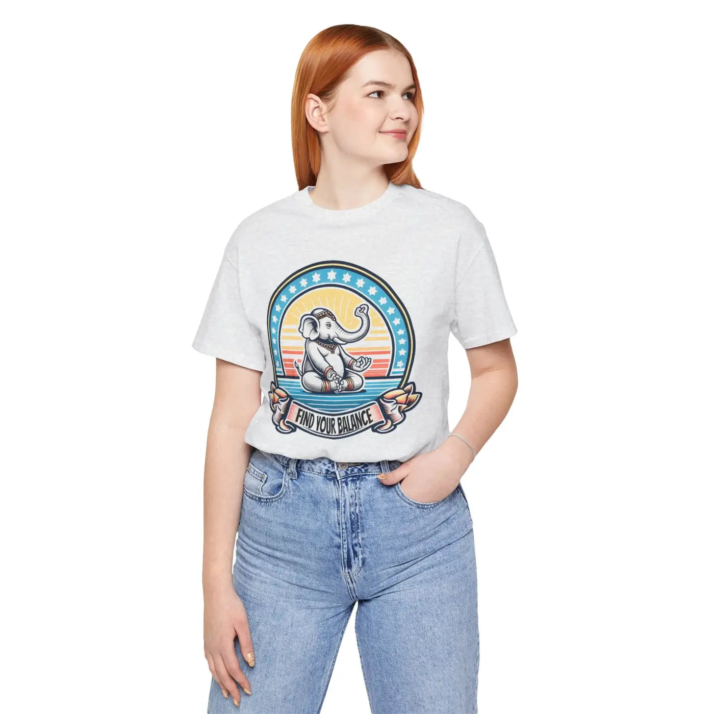 Elephant Design Tee - Positive Energy Shirt for Yoga - DipaliZ