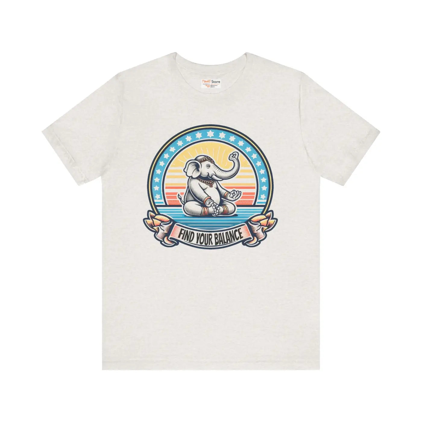 Elephant Design Tee - Positive Energy Shirt for Yoga - DipaliZ