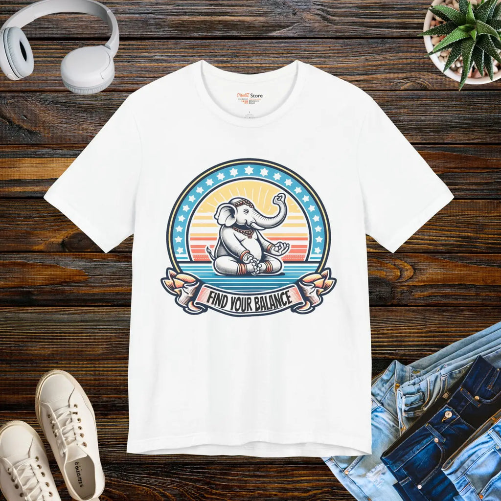 Elephant Design Tee - Positive Energy Shirt for Yoga - DipaliZ