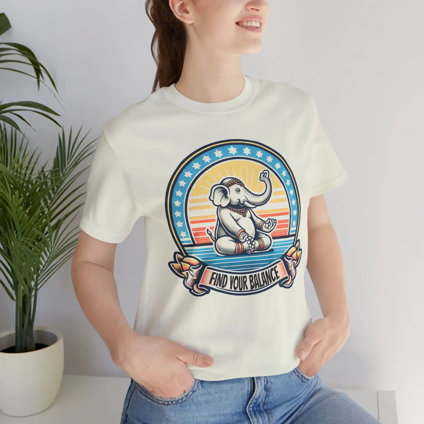 Elephant Design Tee - Positive Energy Shirt for Yoga - DipaliZ