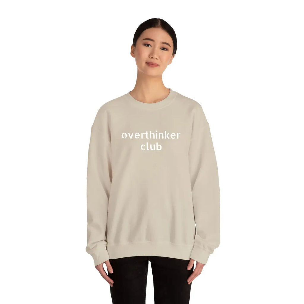 Embroidered Overthinker Club Crewneck - Ultra Cozy Vibes - DipaliZ