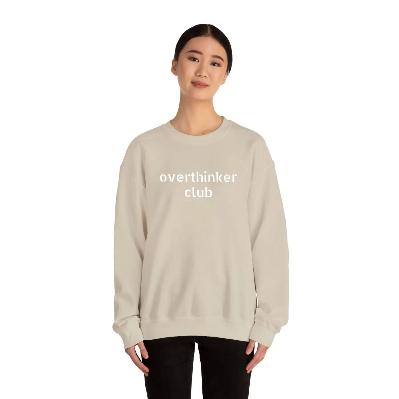 Embroidered Overthinker Club Crewneck - Ultra Cozy Vibes - DipaliZ