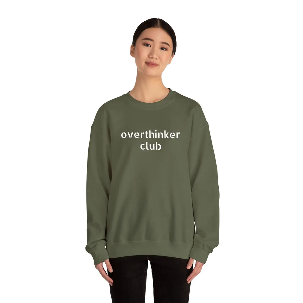 Embroidered Overthinker Club Crewneck - Ultra Cozy Vibes - DipaliZ