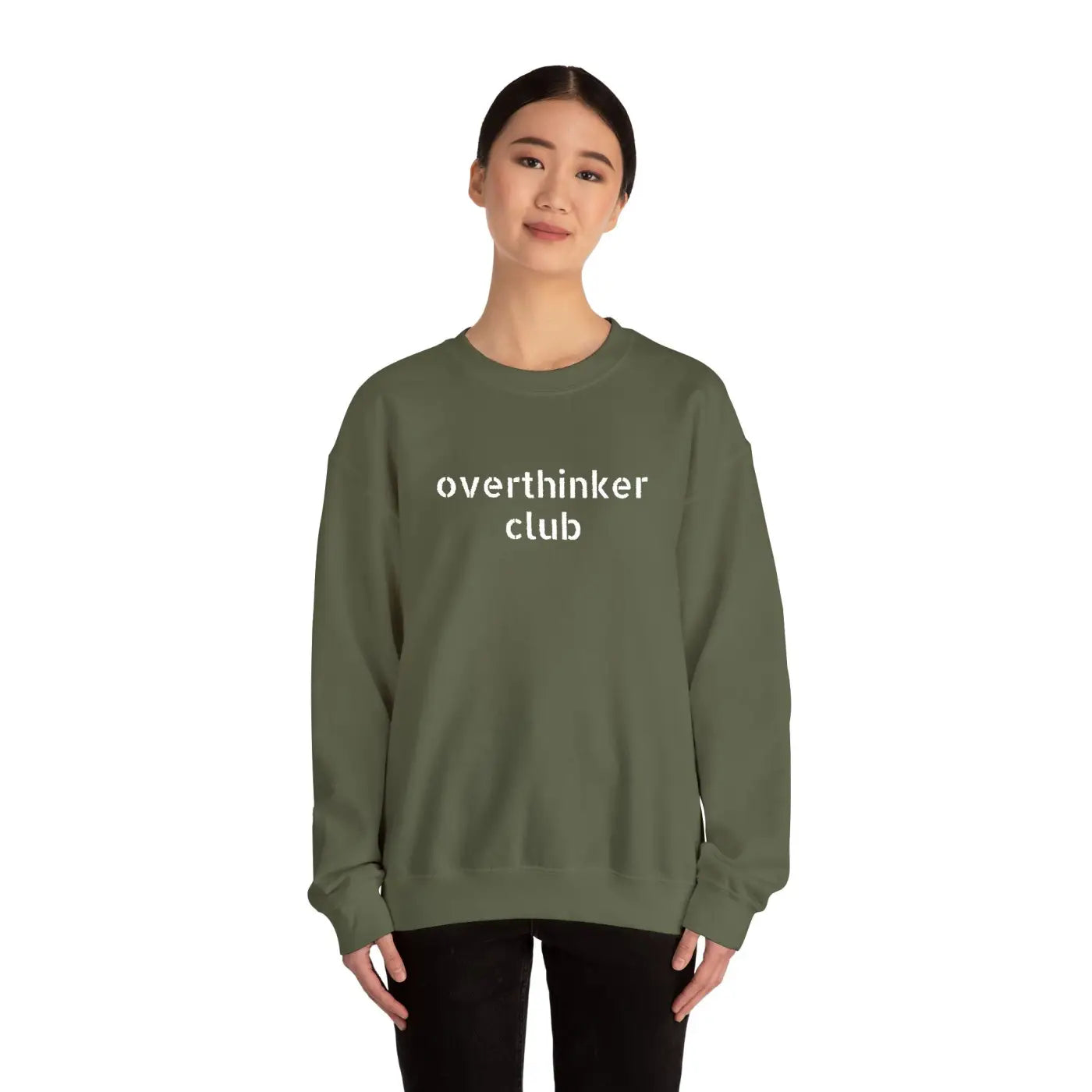 Embroidered Overthinker Club Crewneck - Ultra Cozy Vibes - DipaliZ