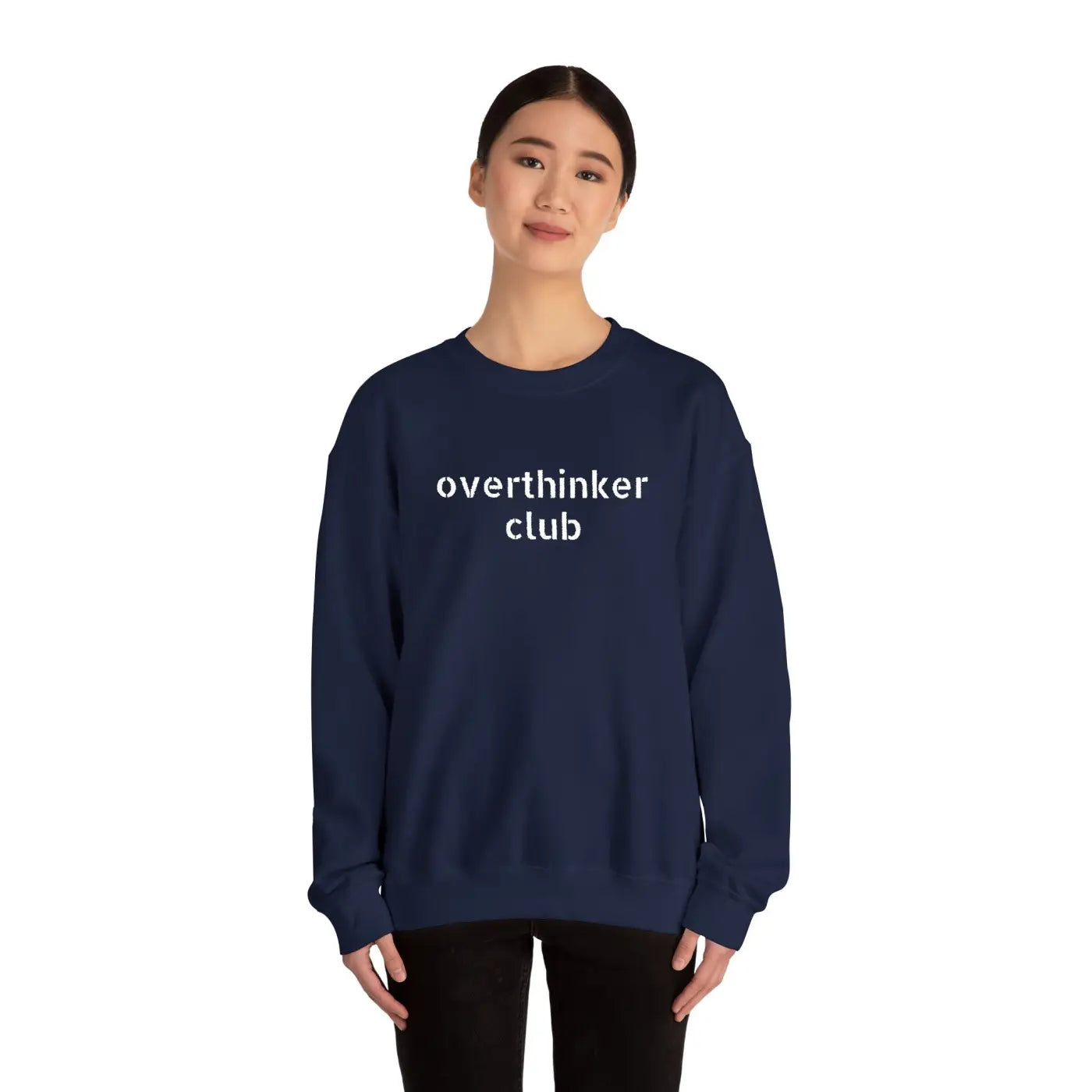 Embroidered Overthinker Club Crewneck - Ultra Cozy Vibes - DipaliZ
