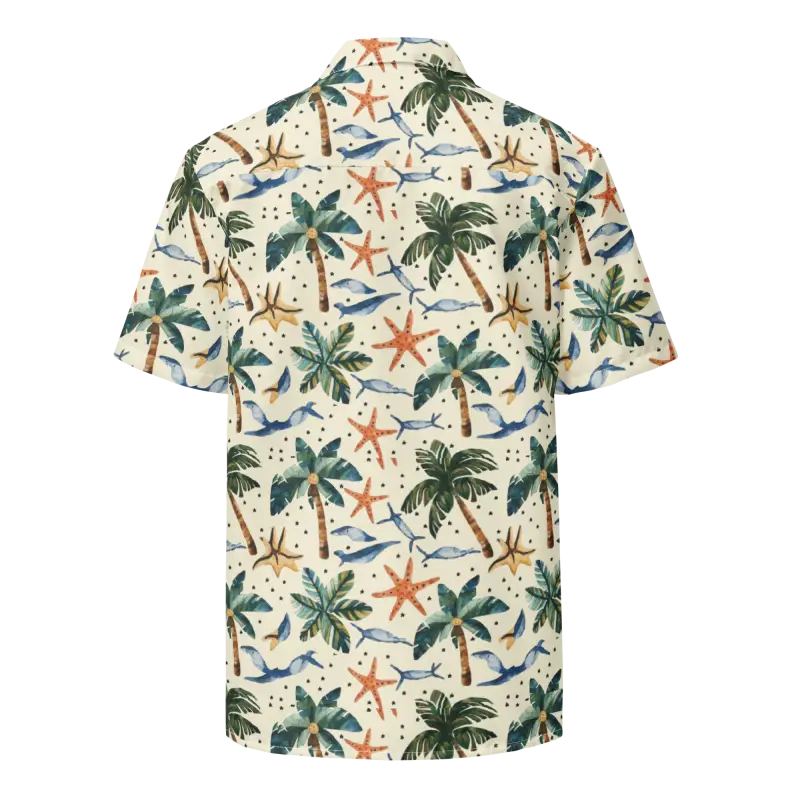 Unisex Button Shirt - Palm Trees Beach Vibes - DipaliZ