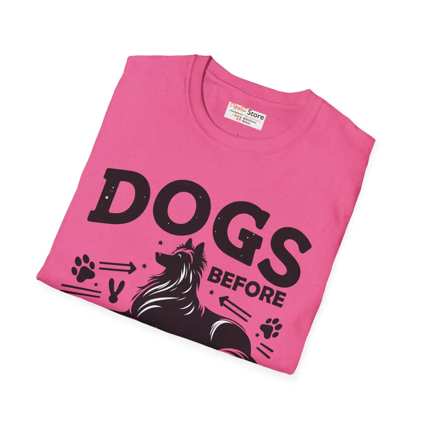 Unisex Softstyle T-Shirt - Dogs Before Dudes Graphic - DipaliZ
