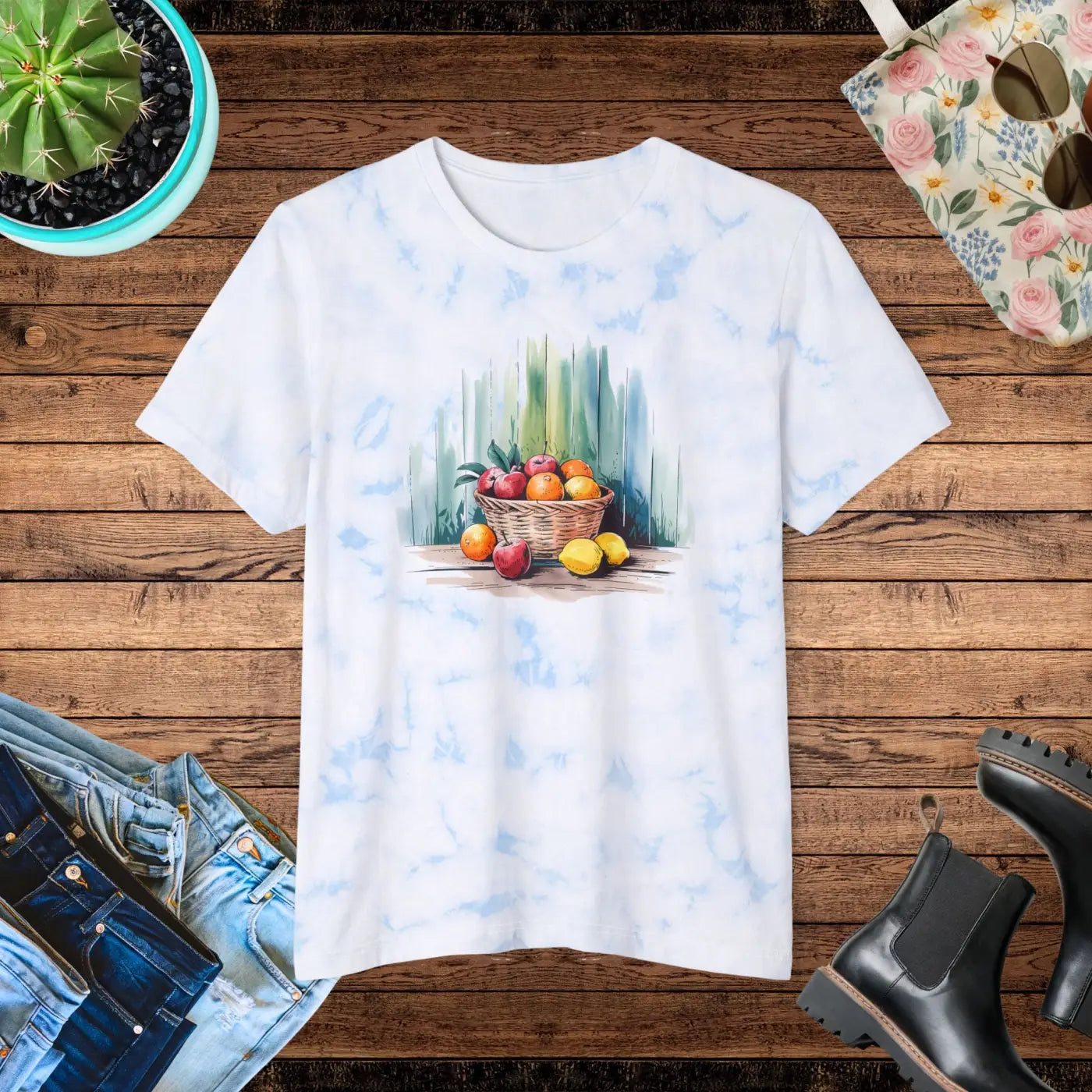 Vibrant Tie-Dye Tee - Fruit Basket Summer Festival - DipaliZ