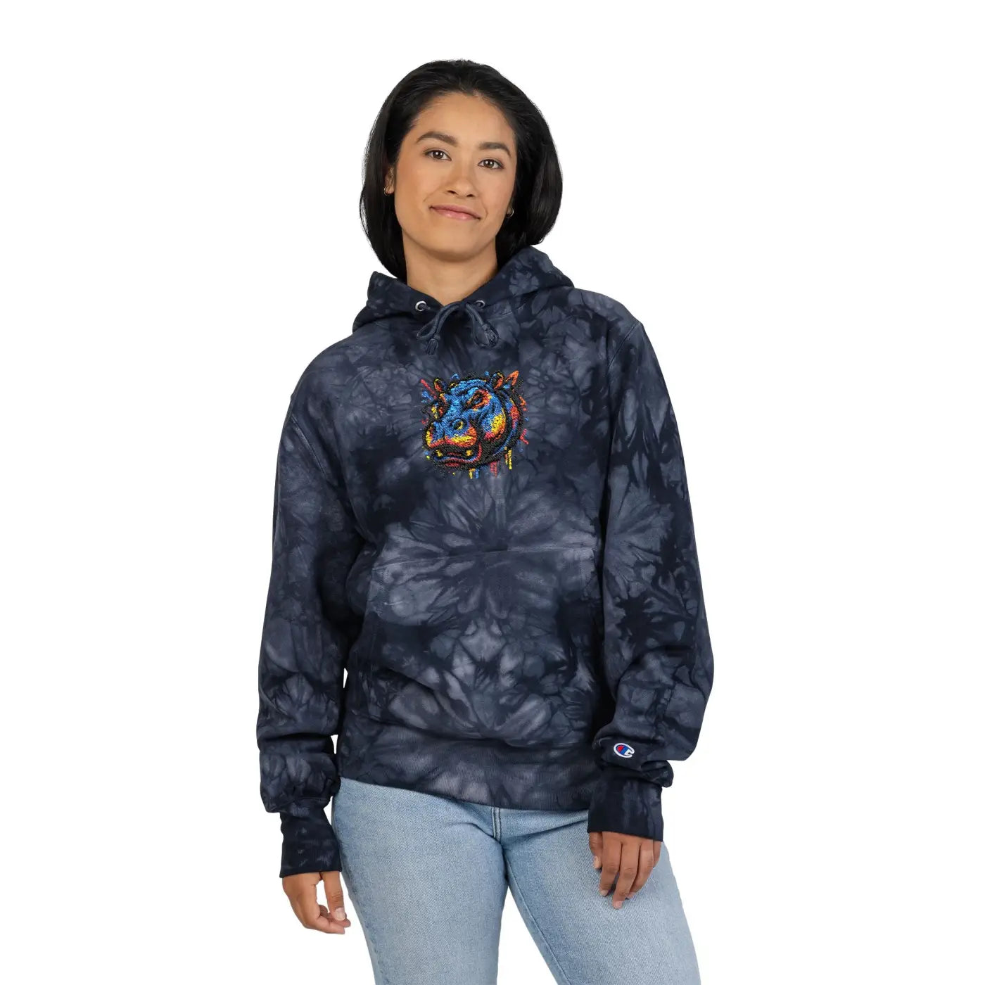 Color Burst Hoodie - Sunset Orange Spiral - DipaliZ