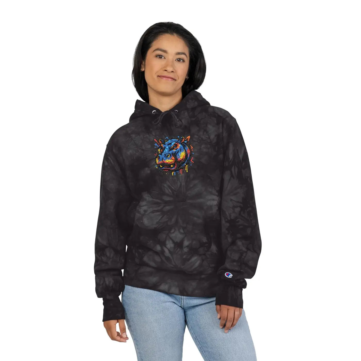 Color Burst Hoodie - Sunset Orange Spiral - DipaliZ