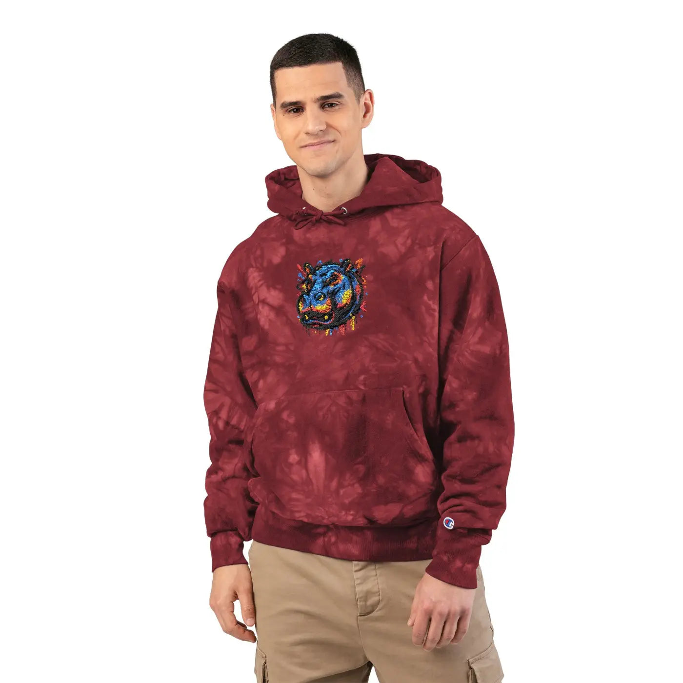 Color Burst Hoodie - Sunset Orange Spiral - DipaliZ