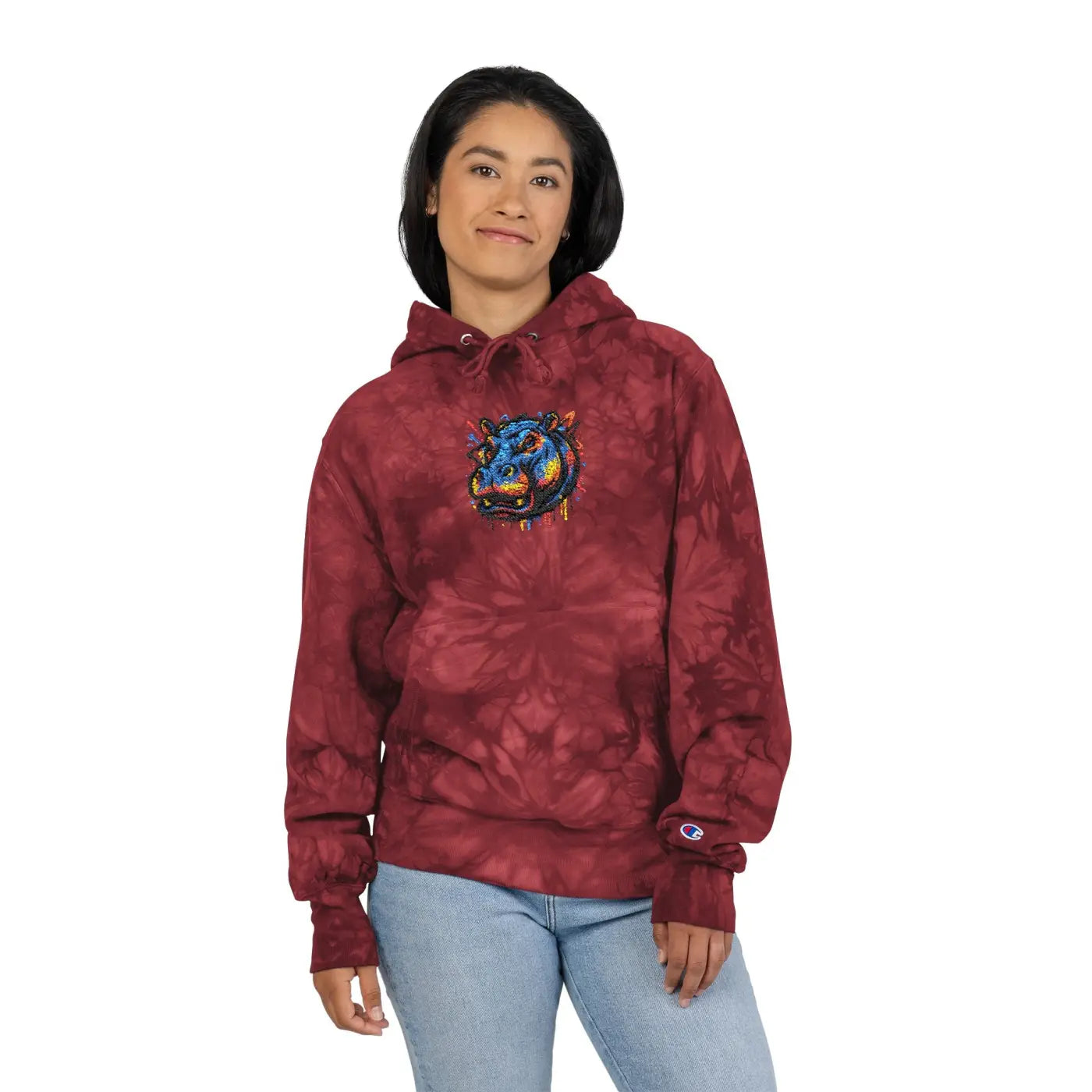 Color Burst Hoodie - Sunset Orange Spiral - DipaliZ