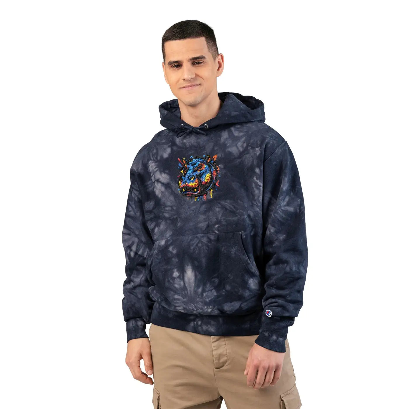 Color Burst Hoodie - Sunset Orange Spiral - DipaliZ