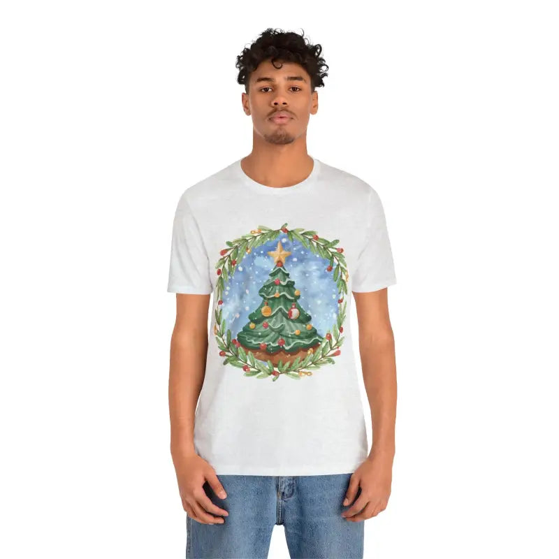 Christmas Tree Jersey Short Sleeve Tee - Festive Unisex - DipaliZ