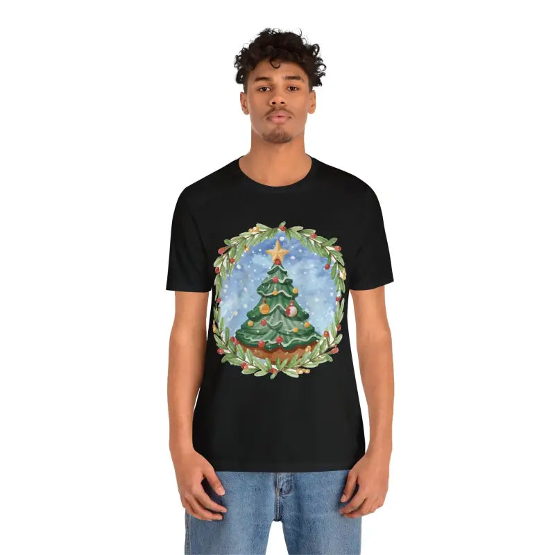 Christmas Tree Jersey Short Sleeve Tee - Festive Unisex - DipaliZ