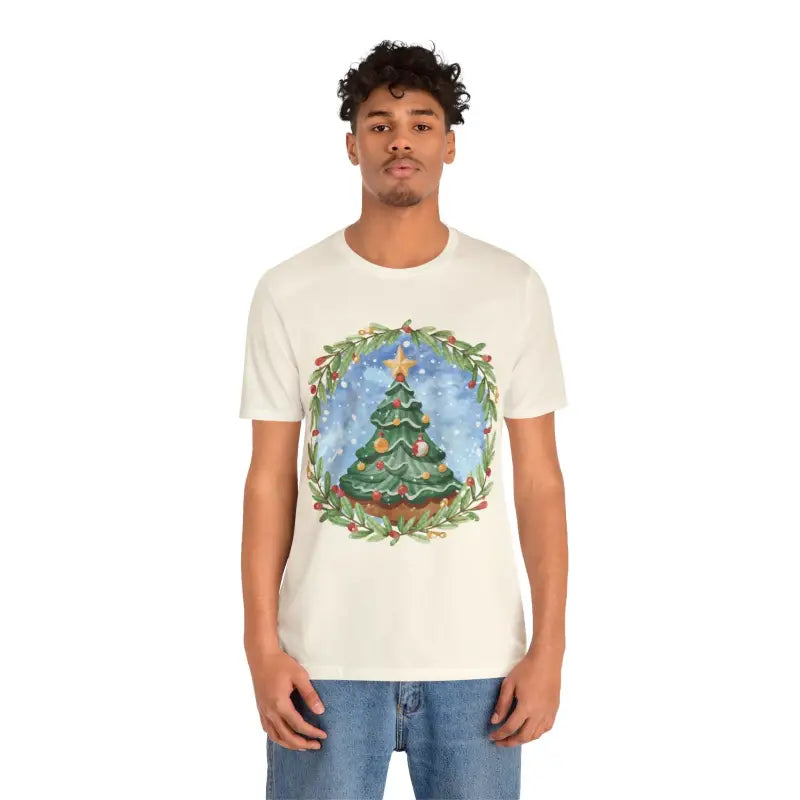 Christmas Tree Jersey Short Sleeve Tee - Festive Unisex - DipaliZ
