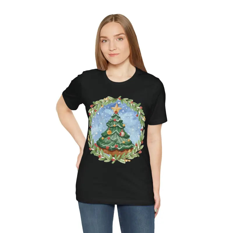 Christmas Tree Jersey Short Sleeve Tee - Festive Unisex - DipaliZ