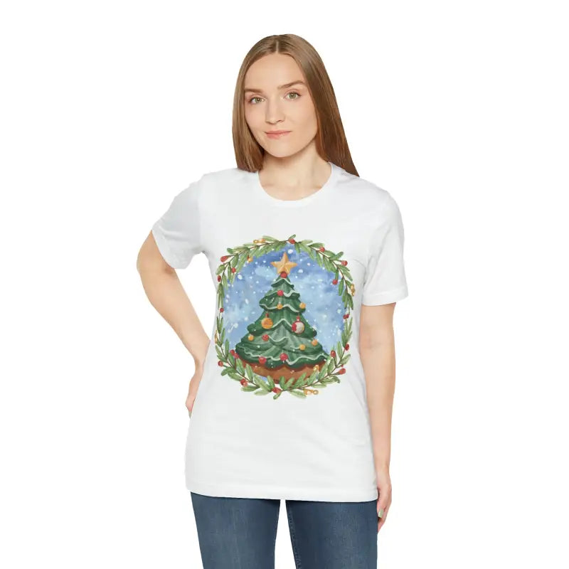 Christmas Tree Jersey Short Sleeve Tee - Festive Unisex - DipaliZ