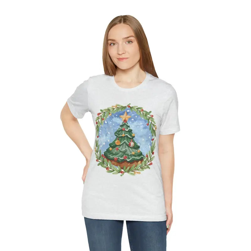 Christmas Tree Jersey Short Sleeve Tee - Festive Unisex - DipaliZ