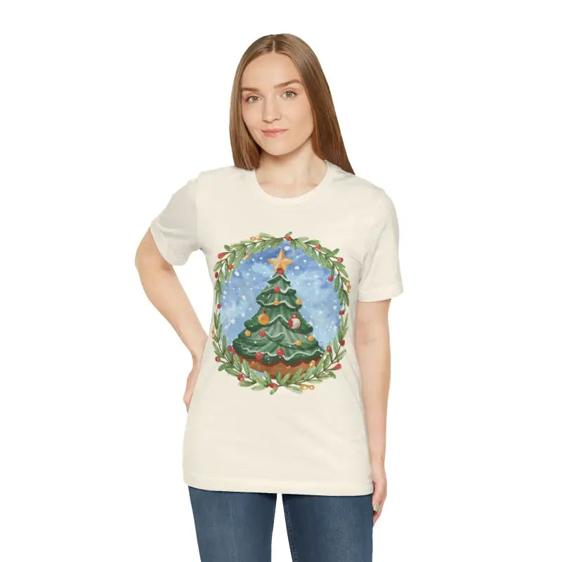 Christmas Tree Jersey Short Sleeve Tee - Festive Unisex - DipaliZ