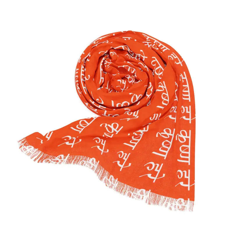 Krishna Pattern Scarf - Hare Krishna Polyester Design - DipaliZ
