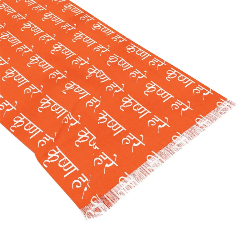 Krishna Pattern Scarf - Hare Krishna Polyester Design - DipaliZ