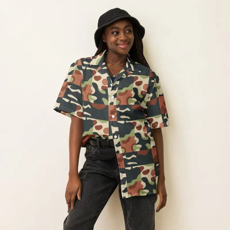 Camouflage Pattern Unisex Button Shirt - Summer Cool Style - DipaliZ