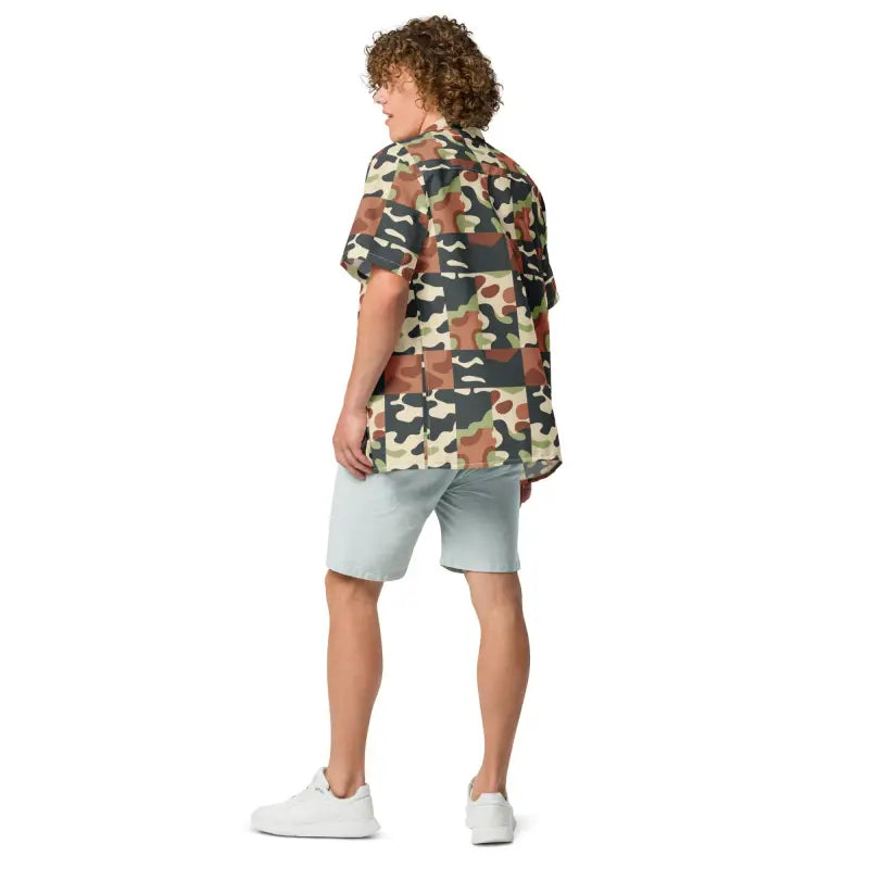 Camouflage Pattern Unisex Button Shirt - Summer Cool Style - DipaliZ