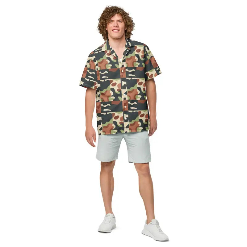 Camouflage Pattern Unisex Button Shirt - Summer Cool Style - DipaliZ