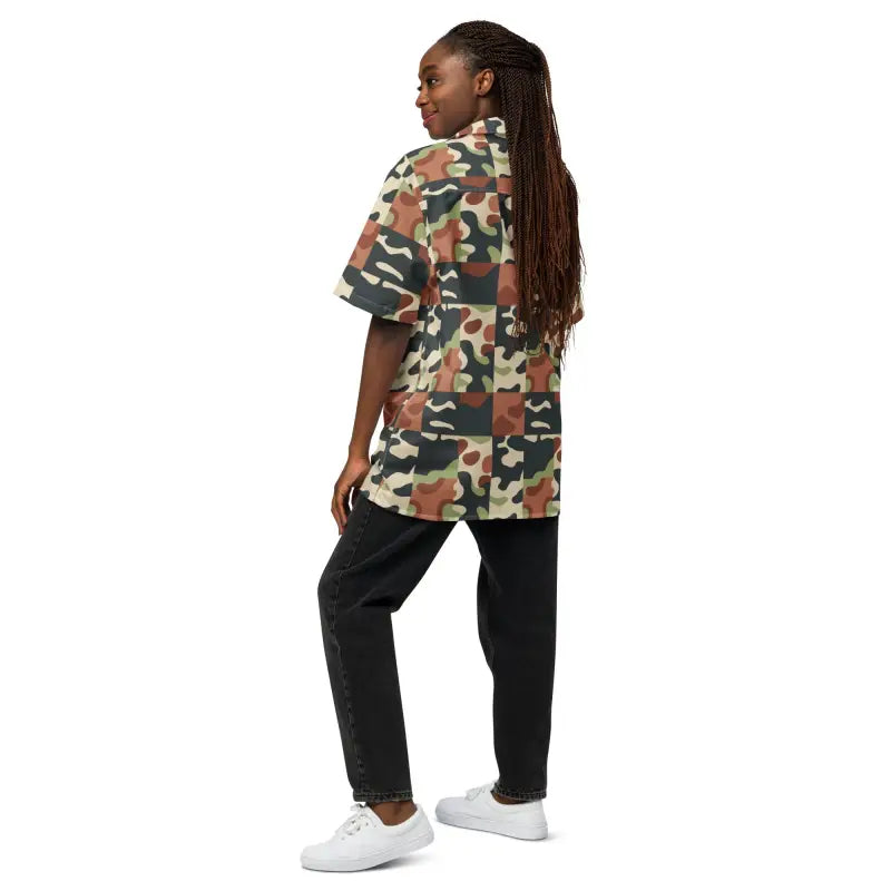 Camouflage Pattern Unisex Button Shirt - Summer Cool Style - DipaliZ