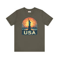 Bold Unisex Jersey Tee - USA Sunset Design - DipaliZ