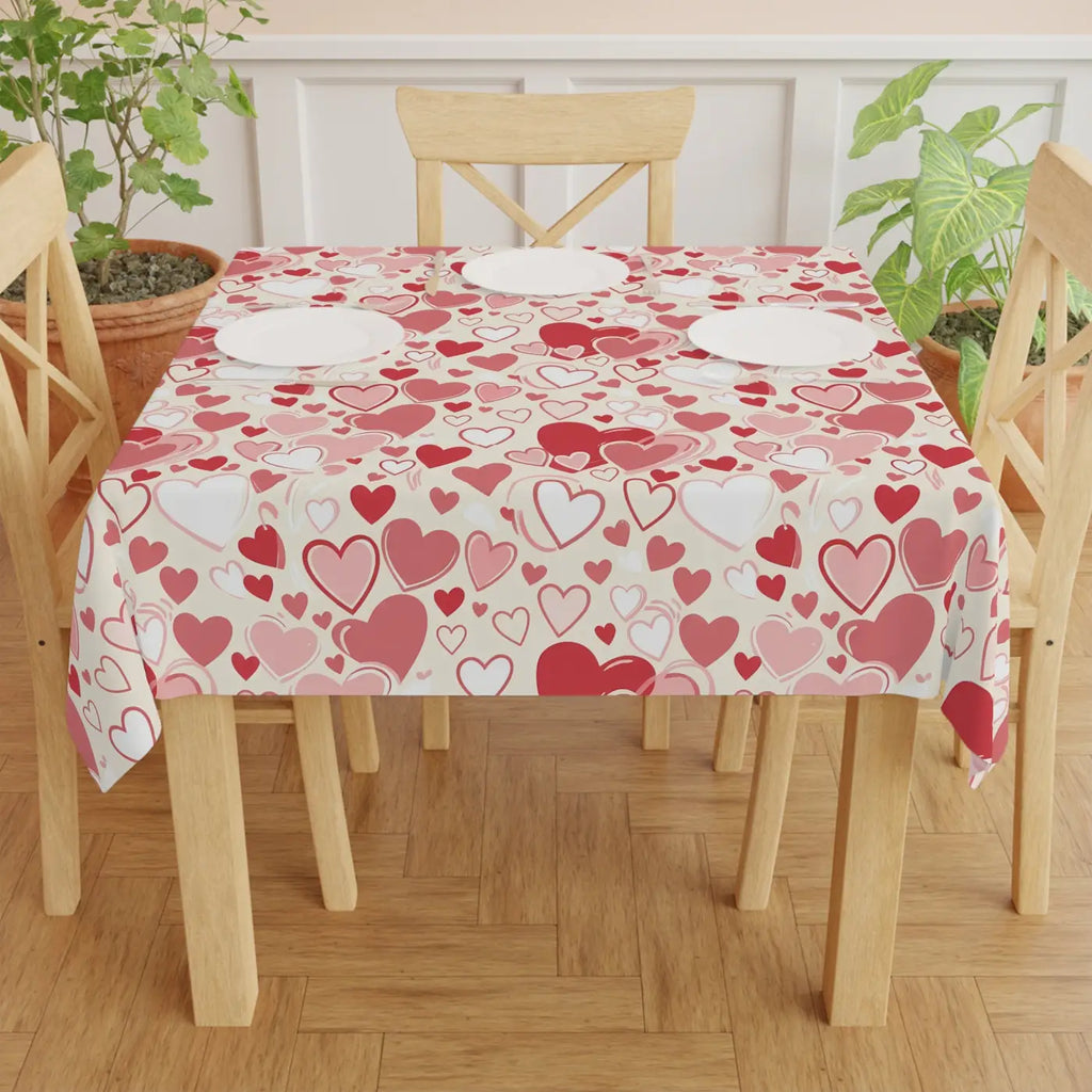 Heart Pattern Tablecloth - Affordable Joy in Durable Polyester - DipaliZ