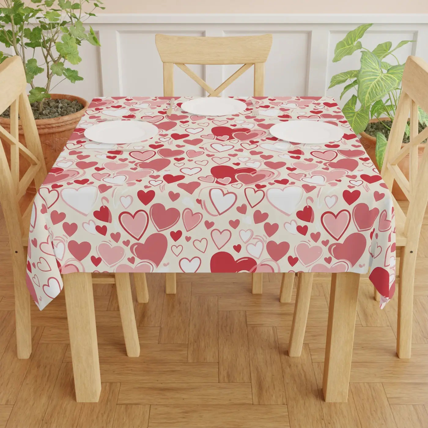 Heart Pattern Tablecloth - Affordable Joy in Durable Polyester - DipaliZ