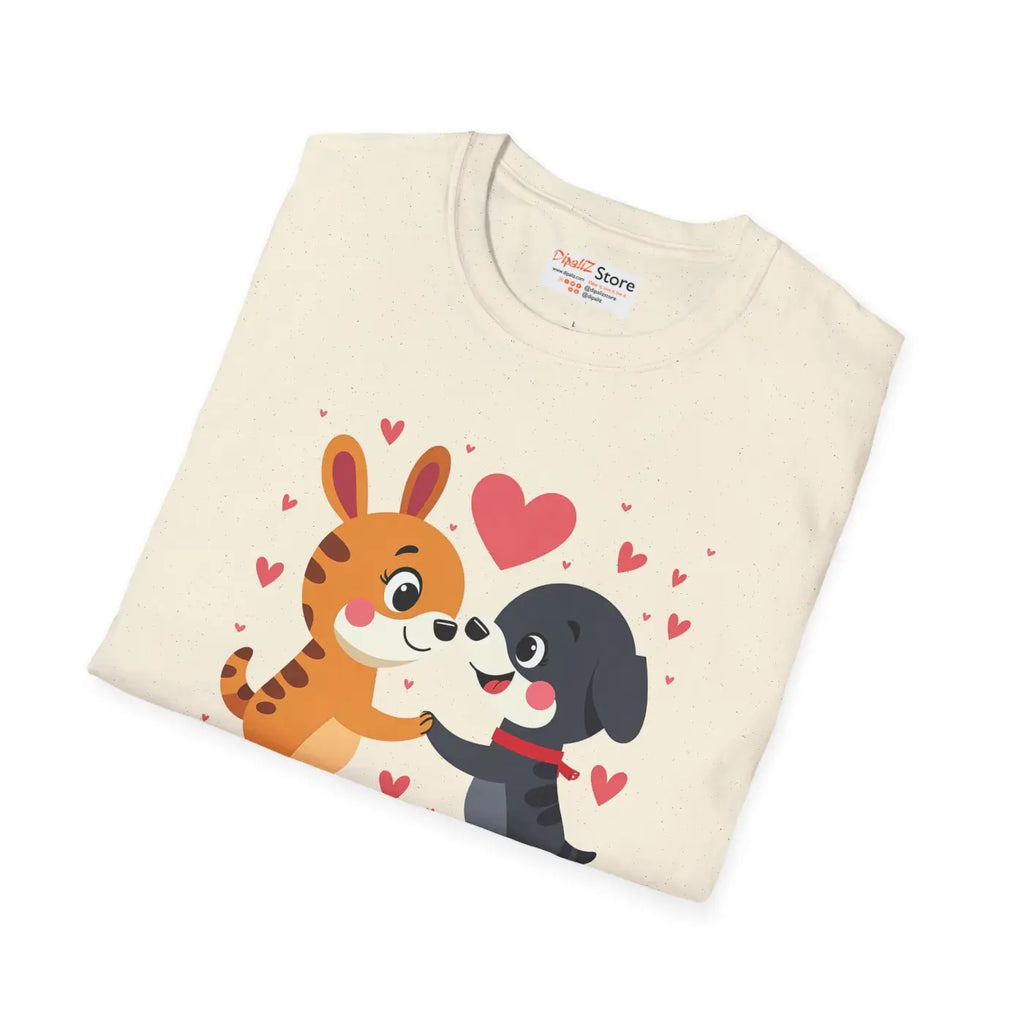 Adorable Valentine's Day Dogs Unisex Tee for Dog Lovers - DipaliZ