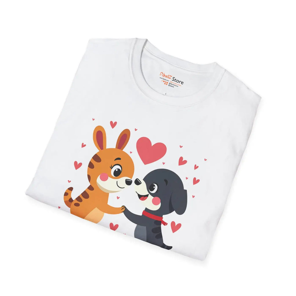 Adorable Valentine's Day Dogs Unisex Tee for Dog Lovers - DipaliZ