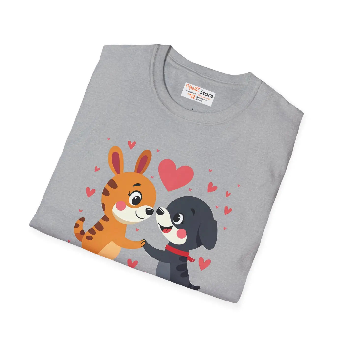Adorable Valentine's Day Dogs Unisex Tee for Dog Lovers - DipaliZ