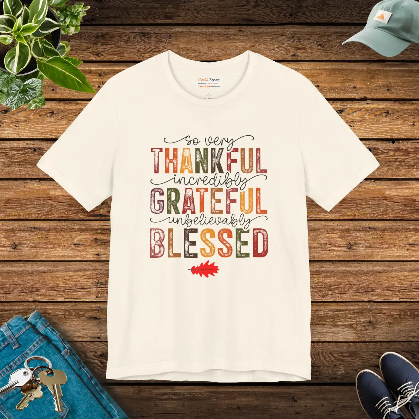 Thankful Vibes Unisex Tee - Soft Cotton Comfort - DipaliZ