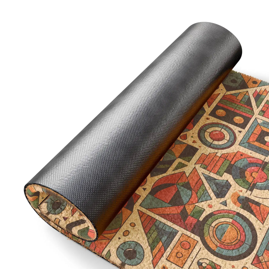 Vibrant Abstract Pattern Doormat - Tufted Coir Coconut - DipaliZ