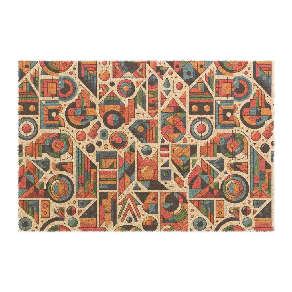 Vibrant Abstract Pattern Doormat - Tufted Coir Coconut - DipaliZ