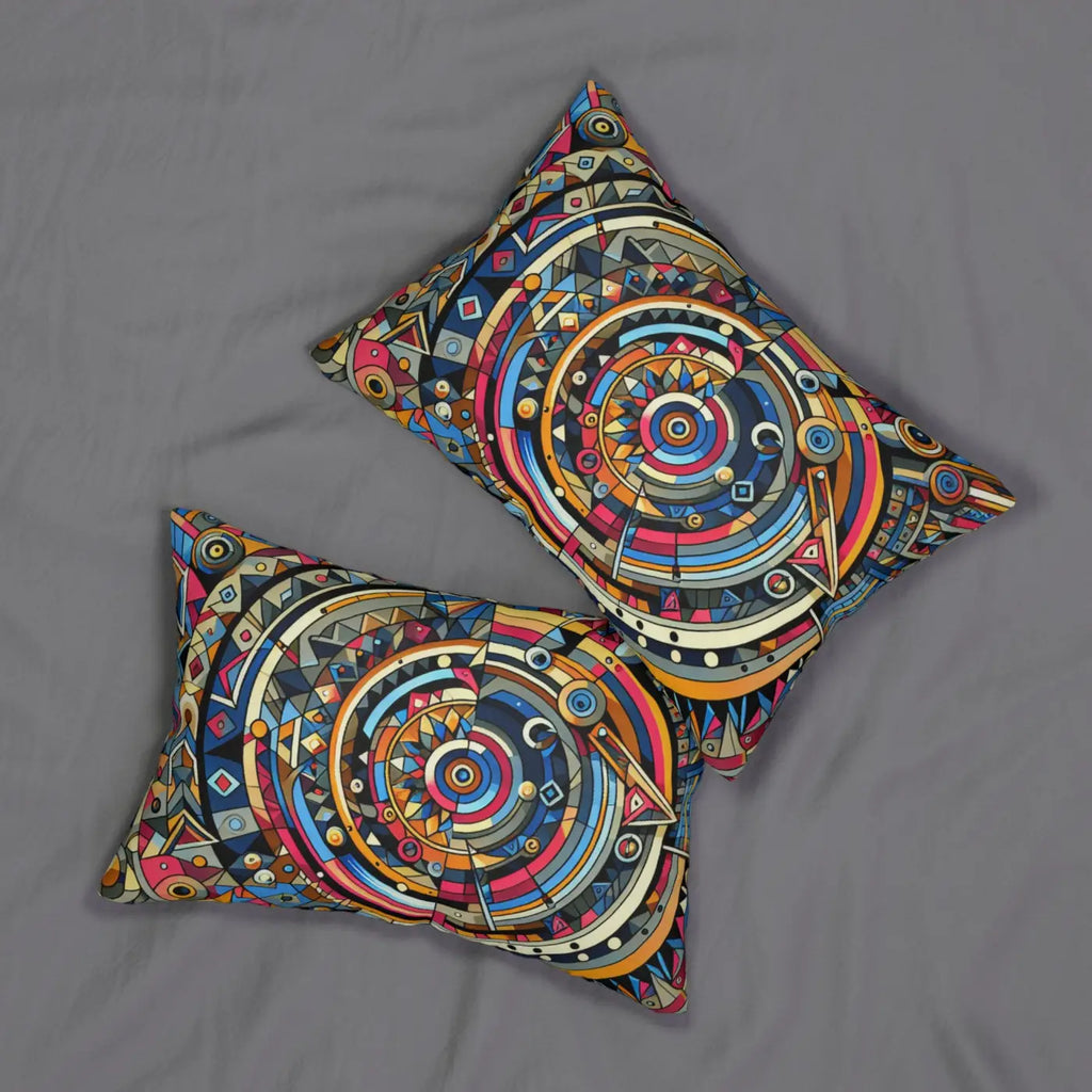 Vibrant Abstract Lumbar Pillow - Double-Sided Design - DipaliZ