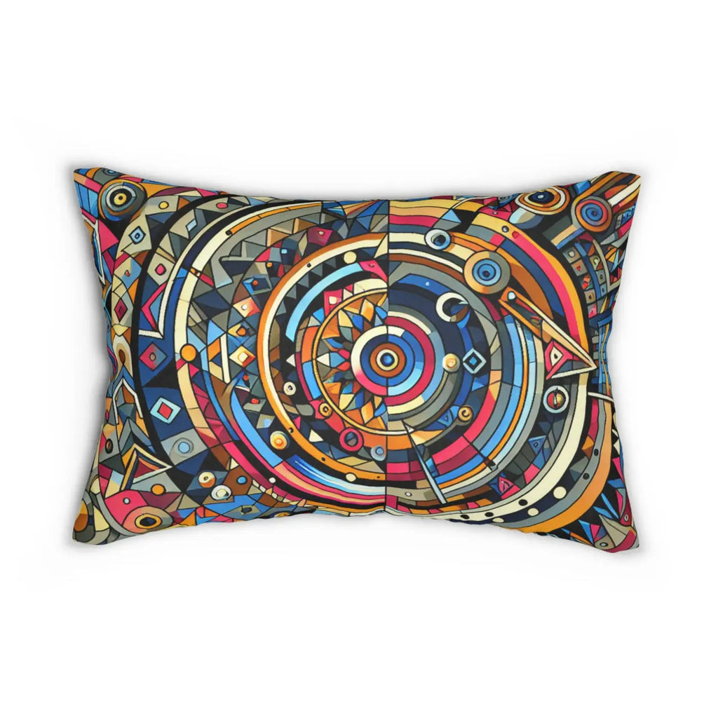 Vibrant Abstract Lumbar Pillow - Double-Sided Design - DipaliZ