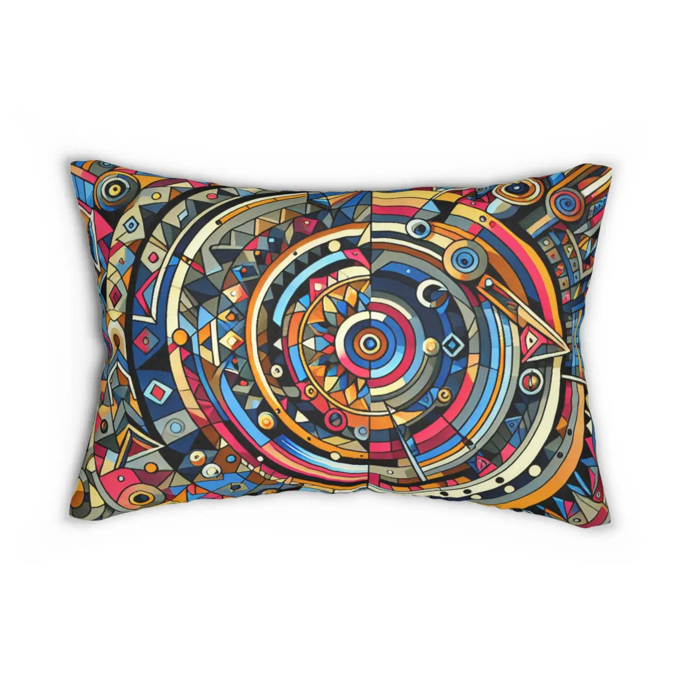 Vibrant Abstract Lumbar Pillow - Double-Sided Design - DipaliZ